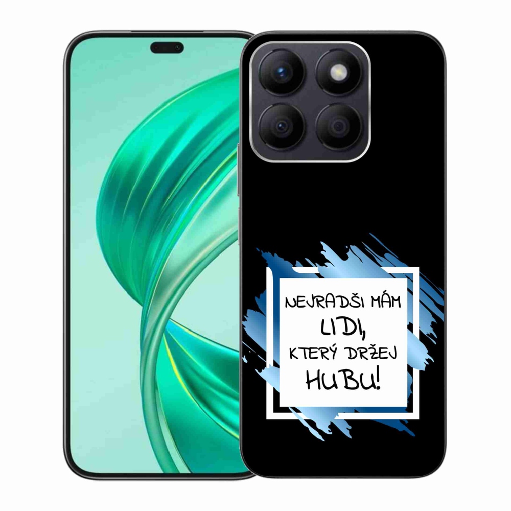 Gelový kryt mmCase na Honor X8b - vtipný text 7 bíločerné pozadí