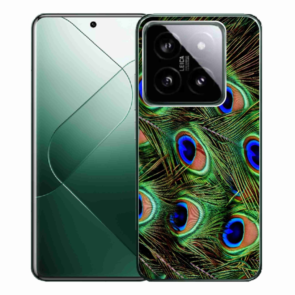 Gelový kryt mmCase na Xiaomi 14 Pro - paví peří