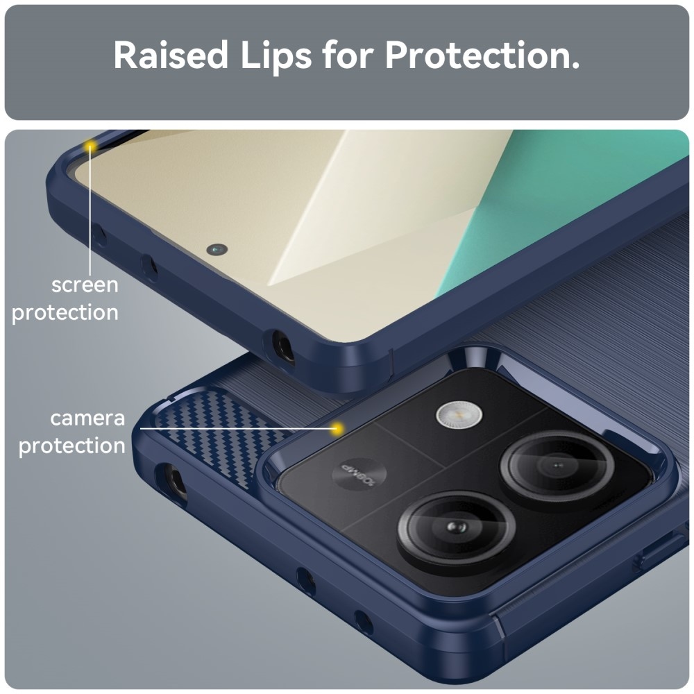 Carbon odolný gelový obal na Xiaomi Redmi Note 13 5G - modrý