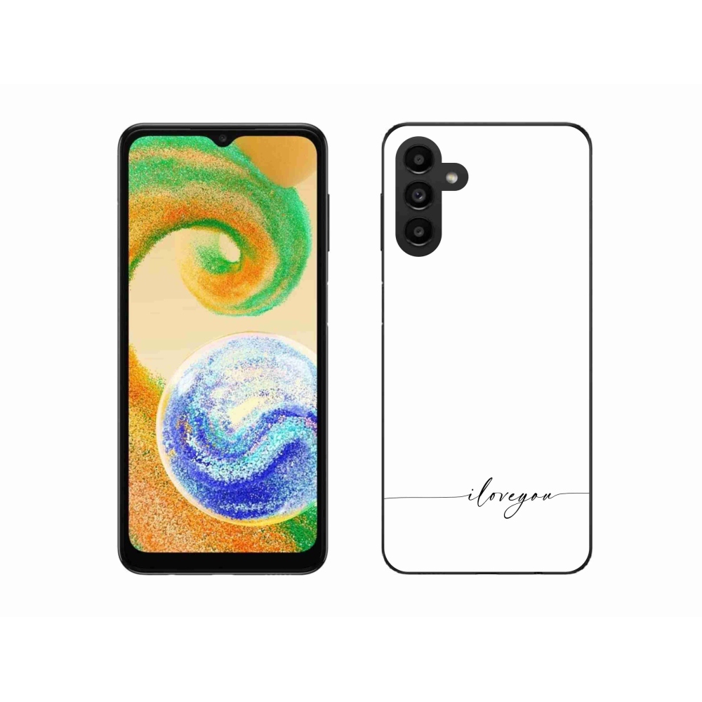 Gelový kryt mmCase na Samsung Galaxy A04s (164.7x76.7x9.1mm) - I love you bílé pozadí