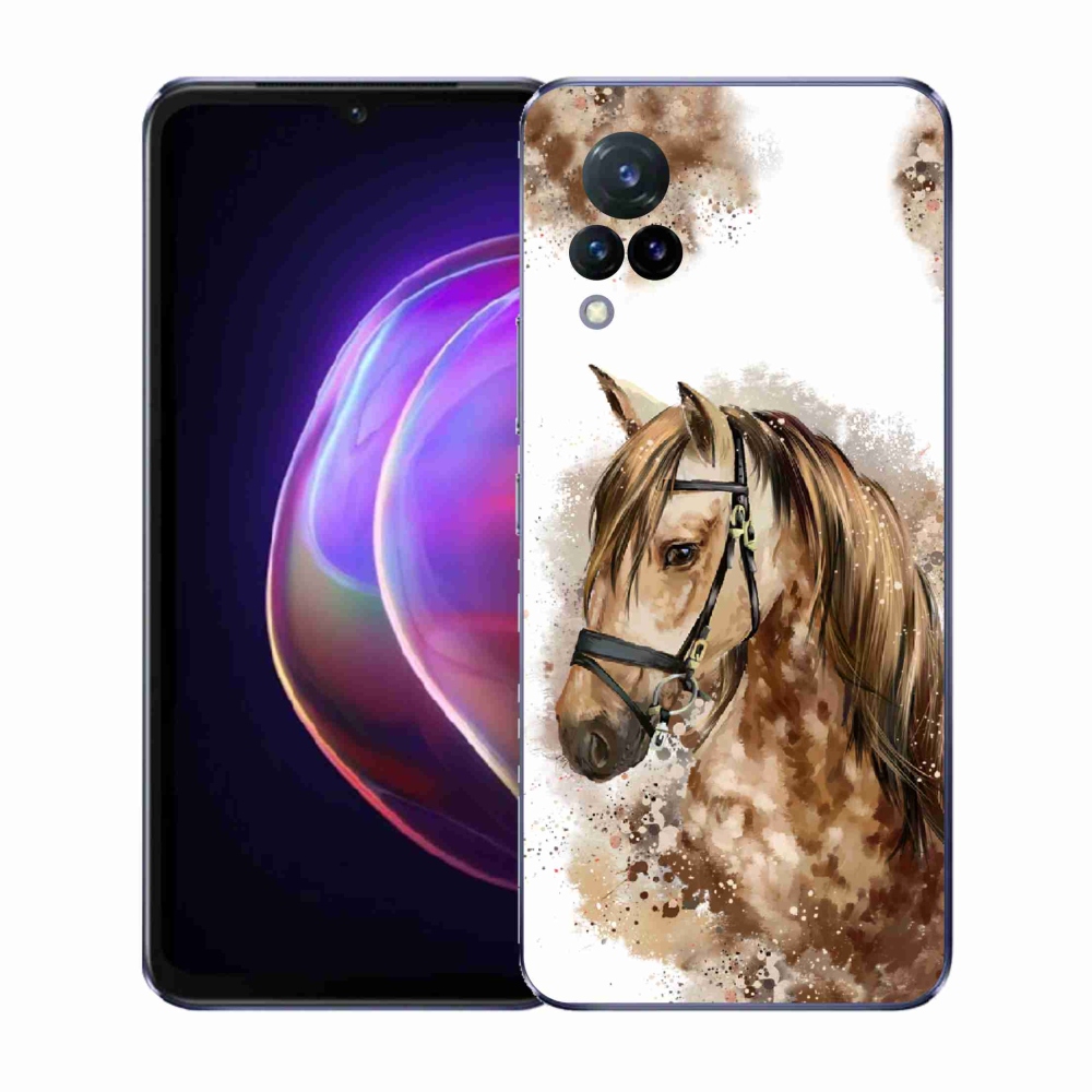 Gelový kryt mmCase na Vivo V21 4G/5G - hnědý kreslený kůň