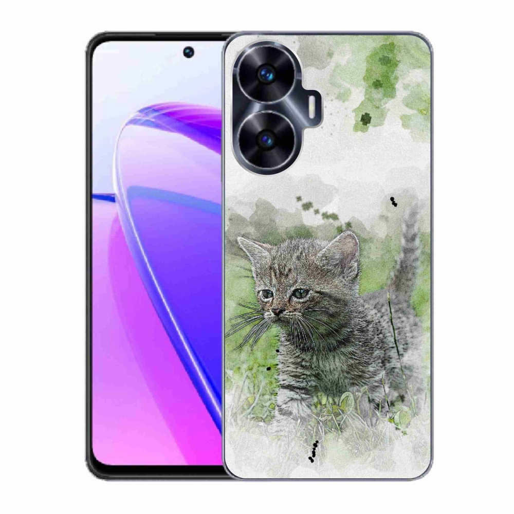 Gelový kryt mmCase na Realme C55 - roztomilé kotě 1