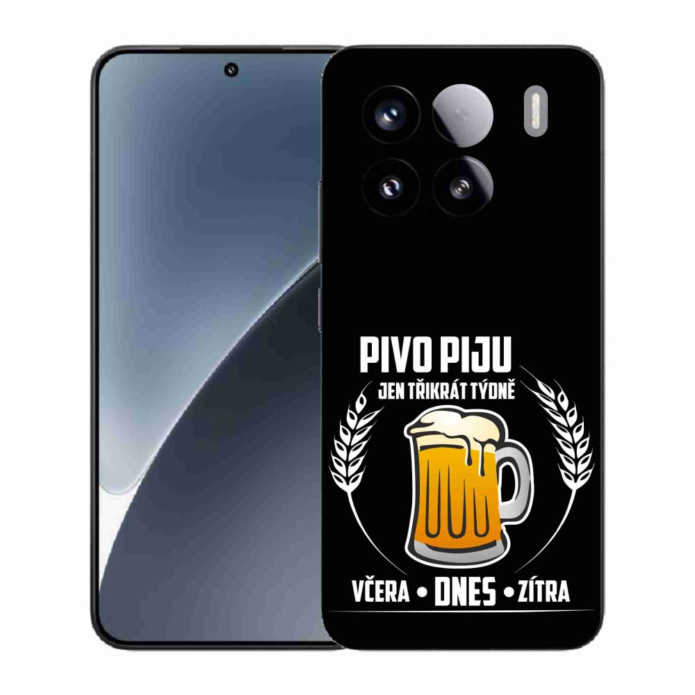 Gelový kryt mmCase na Xiaomi 15 - pivní motiv černé pozadí
