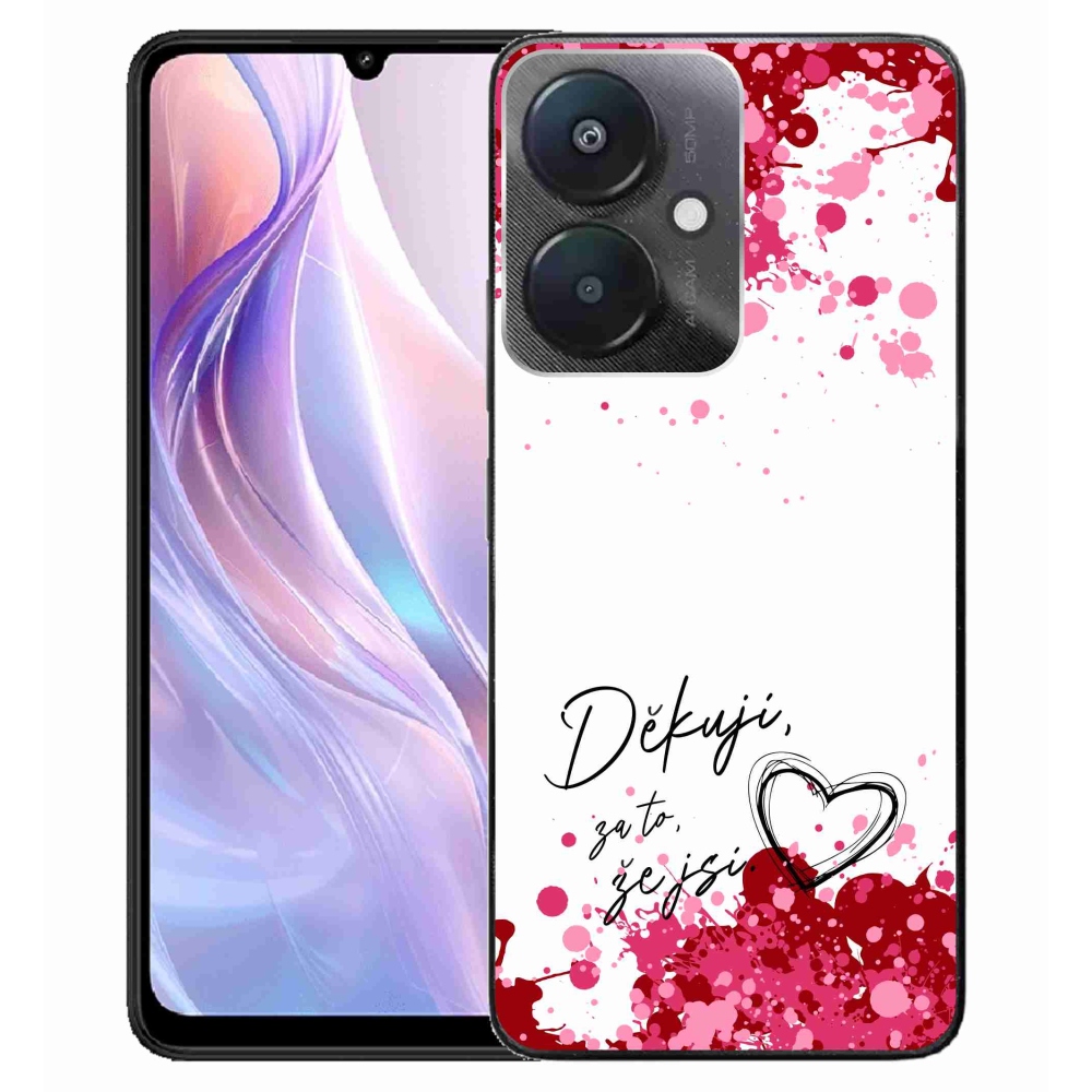 Gelový kryt mmCase na Xiaomi Redmi 13C 5G  - zamilovaný text 2 bílé pozadí