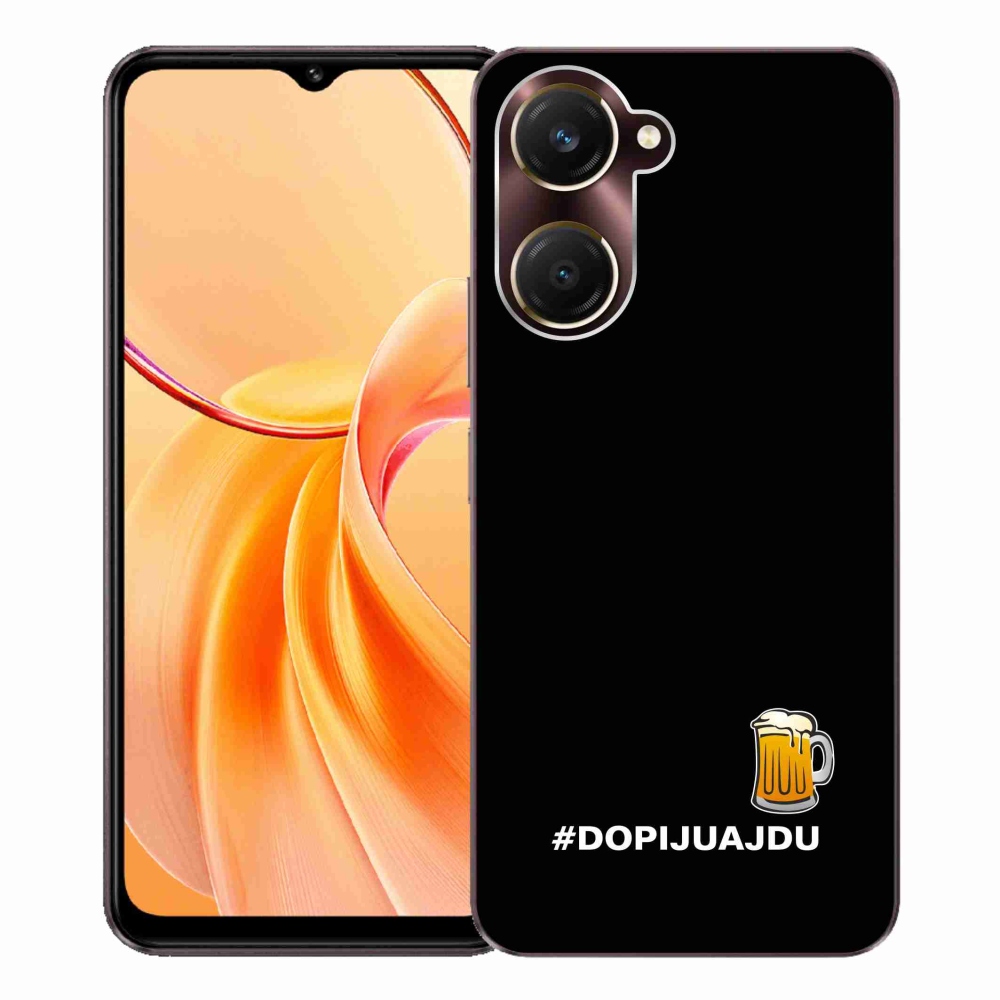 Gelový kryt mmCase na Vivo Y28s 5G - pivní motiv 1 černé pozadí