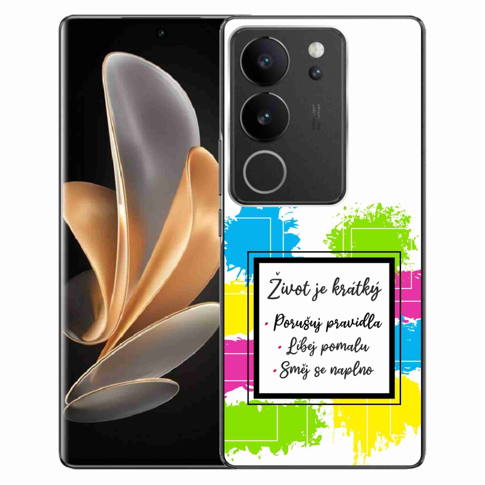 Gelový kryt mmCase na Vivo V29 5G - citát 5 bílé pozadí