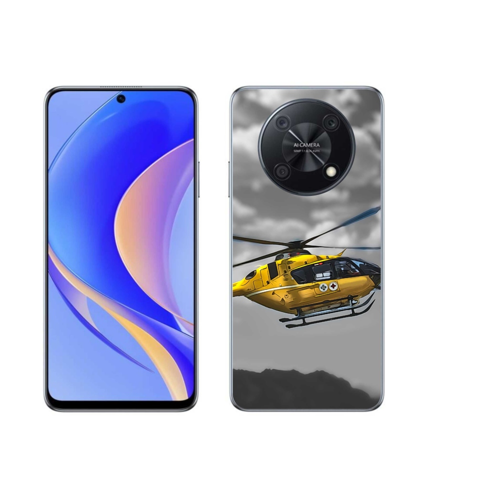 Gelový kryt mmCase na Huawei Nova Y90 - žlutá helikoptéra