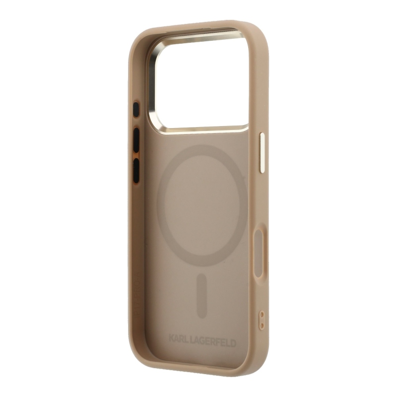 Karl Lagerfeld PU Perforated Gold Dots MagSafe Zadní Kryt pro iPhone 17 Pro Beige