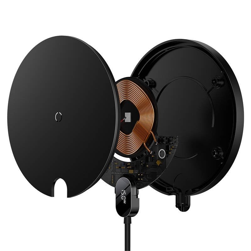 Baseus Digital LED Displej Gen 2 Bezdrátová Nabíječka 15W Black