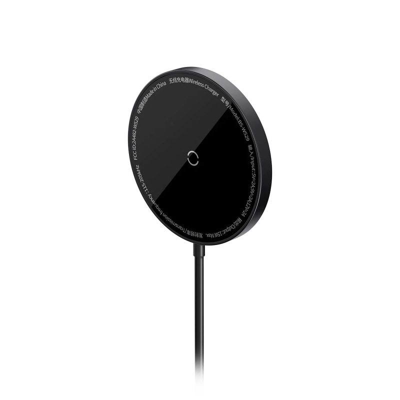 Baseus Simple Mini3 Magnetická Bezdrátová Nabíječka 15W Black