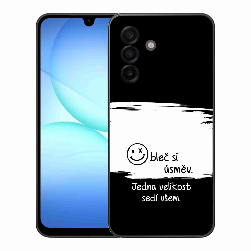 Gelový kryt mmCase na Samsung Galaxy A17 4G/5G - vtipný text 8 bíločerné pozadí