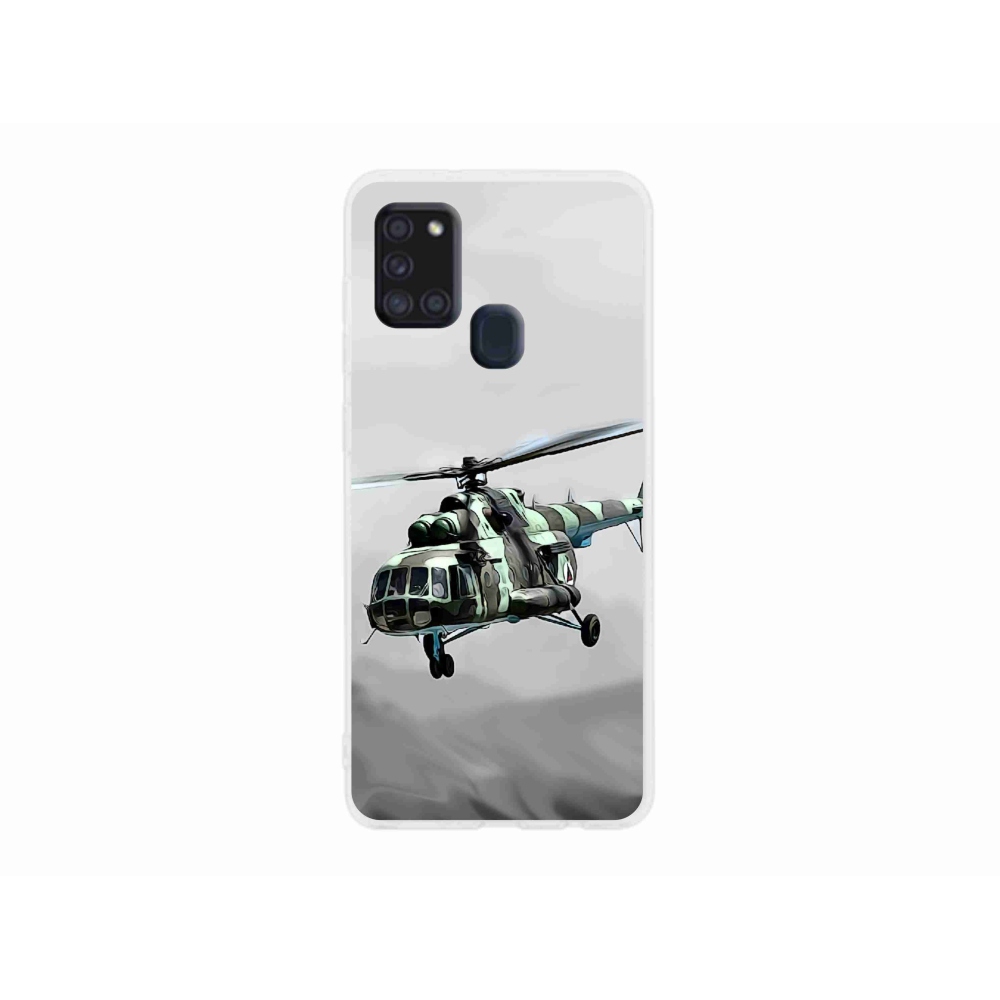 Gelový kryt mmCase na Samsung Galaxy A21s - vojenský vrtulník