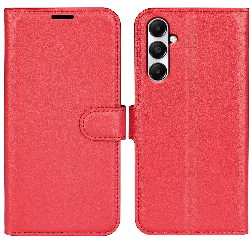 Litchi knížkové pouzdro na Samsung Galaxy A05s - červené