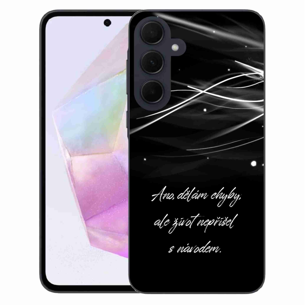 Gelový kryt mmCase na Samsung Galaxy A35 5G - citát černé pozadí