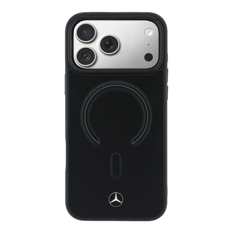 Mercedes PU Leather 3D MagSafe Zadní Kryt pro iPhone 17 Pro Max Black