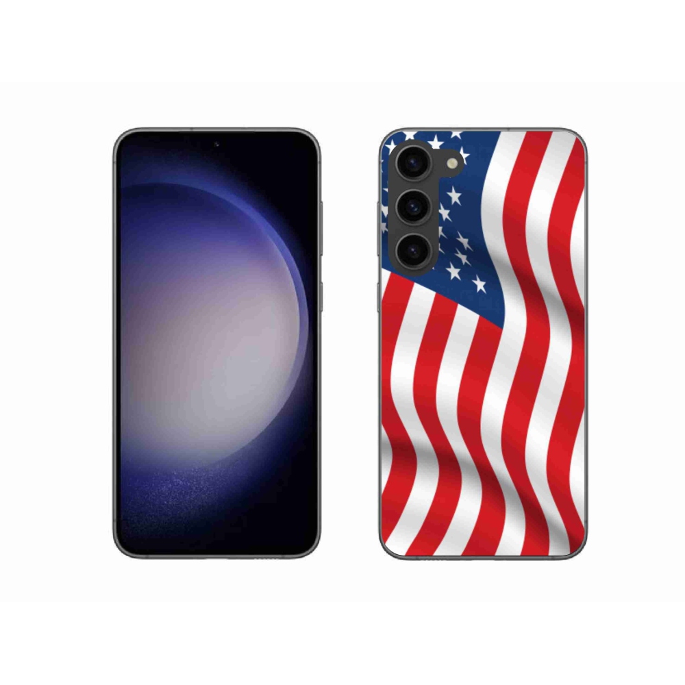 Gelový kryt mmCase na mobil Samsung Galaxy S23+ 5G - USA vlajka