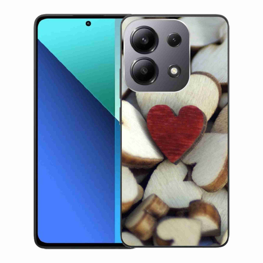 Gelový kryt mmCase na Xiaomi Redmi Note 13 - gravírované červené srdce 