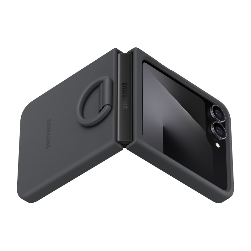 EF-PF741TBE Samsung Silikonový Kryt s Kroužkem pro Galaxy Z Flip 7 FE Black