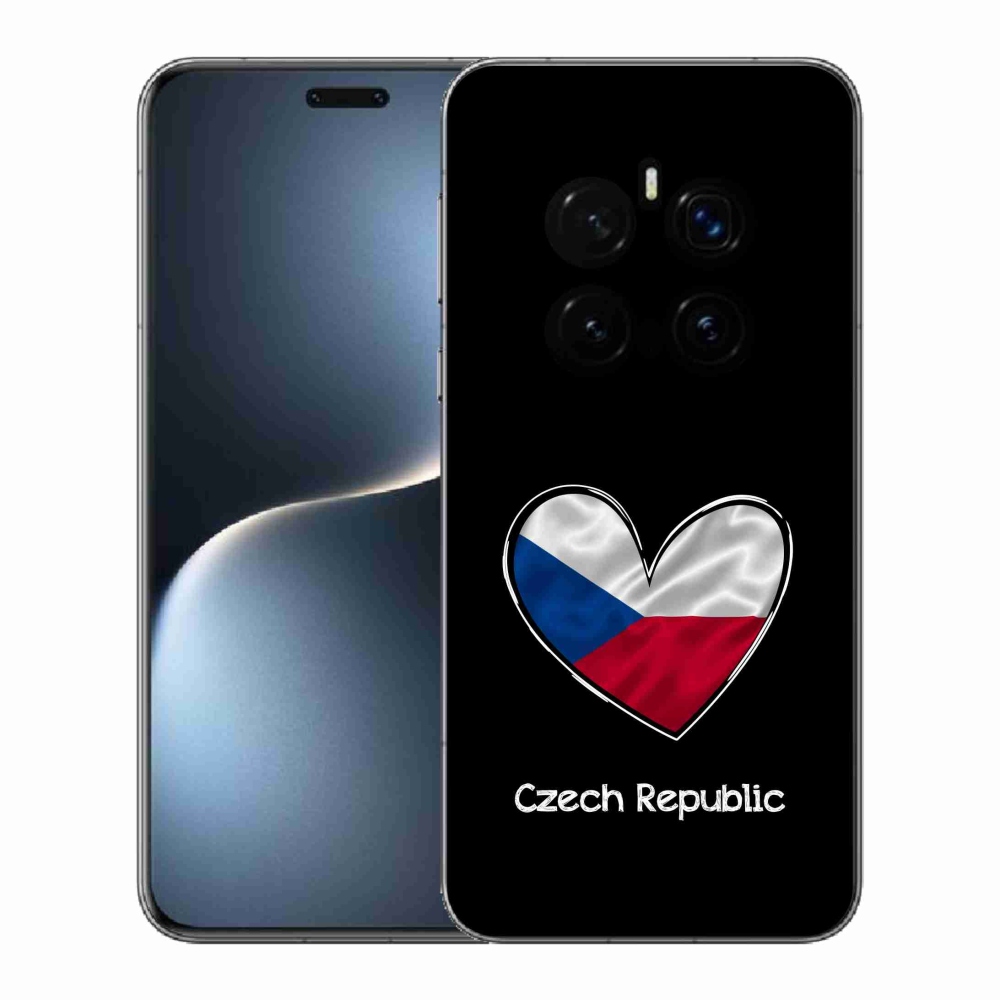 Gelový kryt mmCase na Honor Magic 7 Pro 5G - vlajka srdce černé pozadí