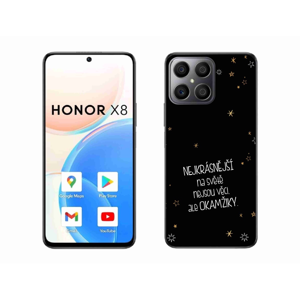Gelový kryt mmCase na Honor X8 4G - citát 4 černé pozadí
