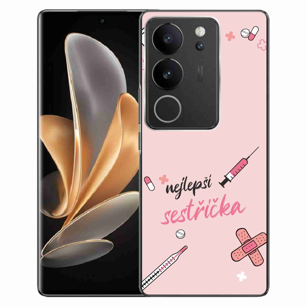 Gelový kryt mmCase na Vivo V29 5G - nejlepší sestřička růžové pozadí