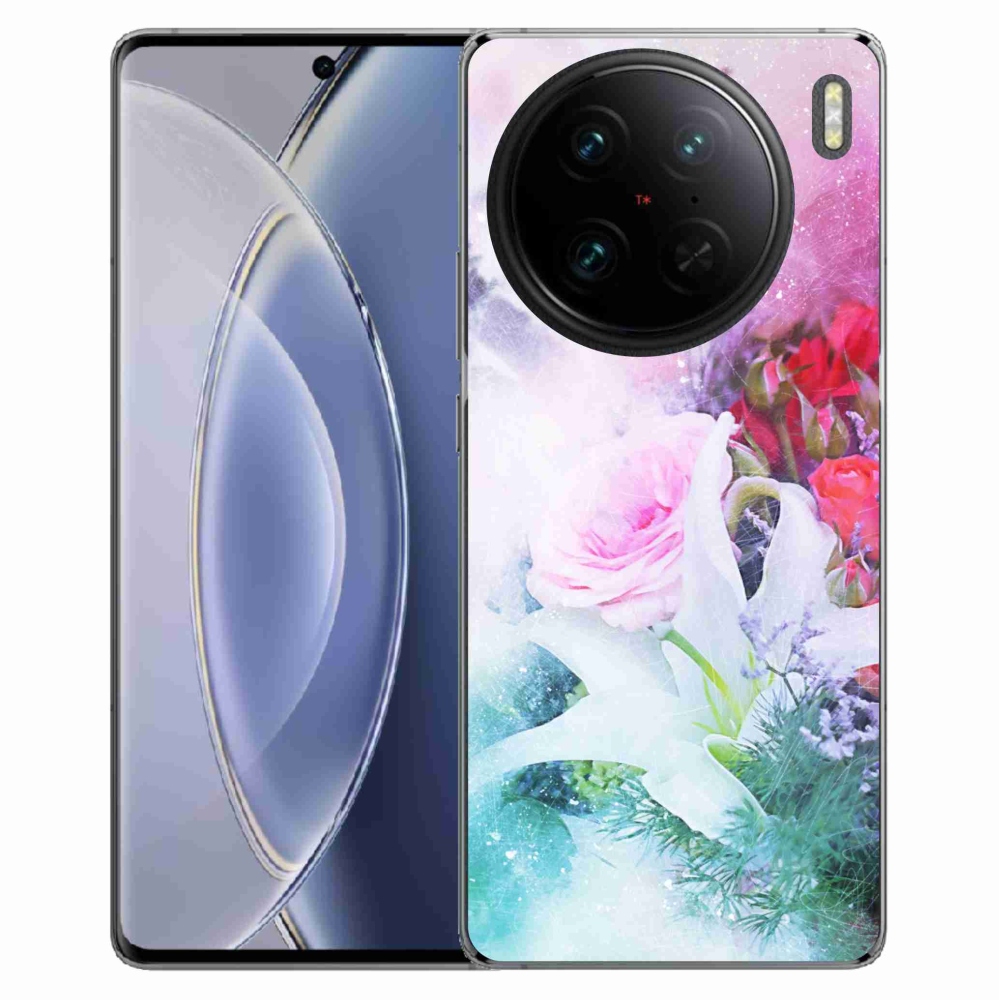 Gelový kryt mmCase na Vivo X90 Pro - květiny 4