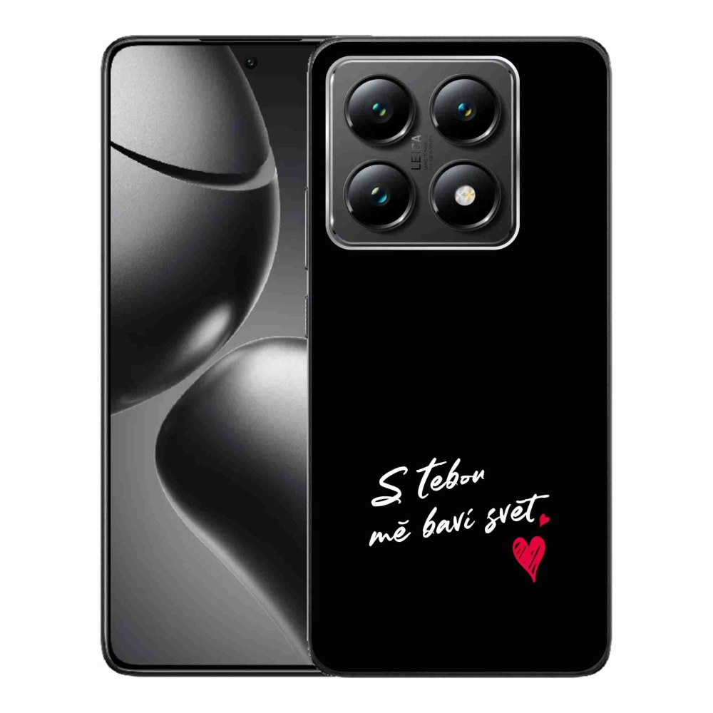 Gelový kryt mmCase na Xiaomi 14T - zamilovaný text 1 černé pozadí