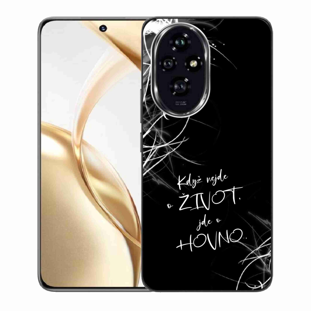 Gelový kryt mmCase na Honor 200 5G - vtipný text 16 černé pozadí