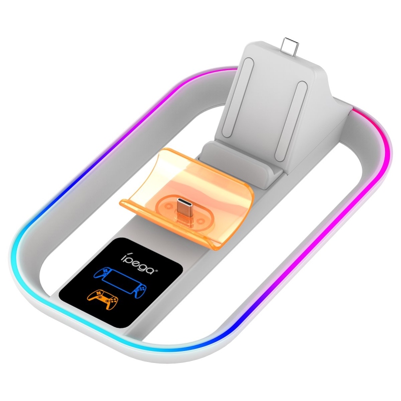 iPega P5P11 Charger Dock s RGB 2v1 pro Playstation Portal Remote Player a PS5 Ovladač White