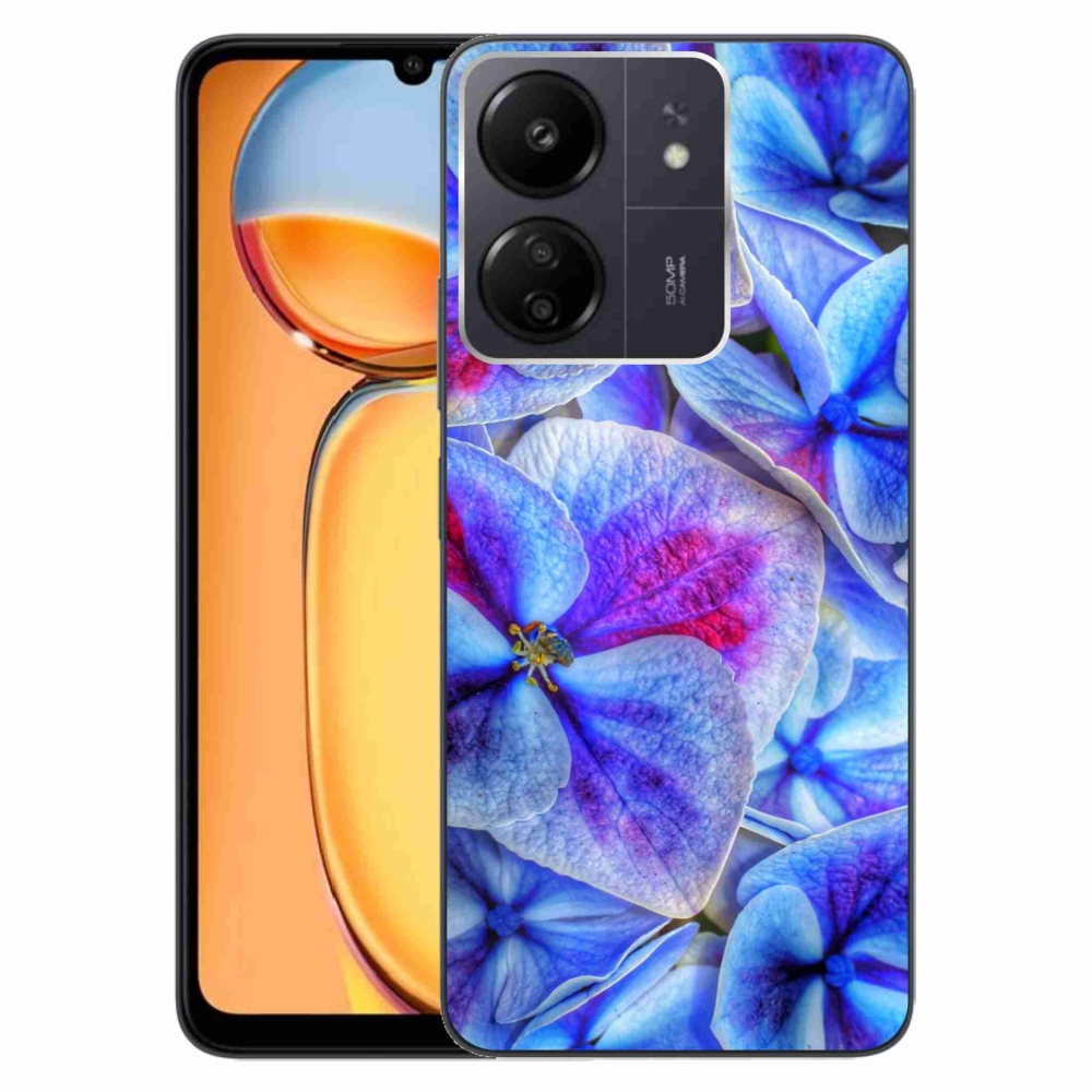 Gelový kryt mmCase na Xiaomi Poco C65/Redmi 13C - modré květy 1