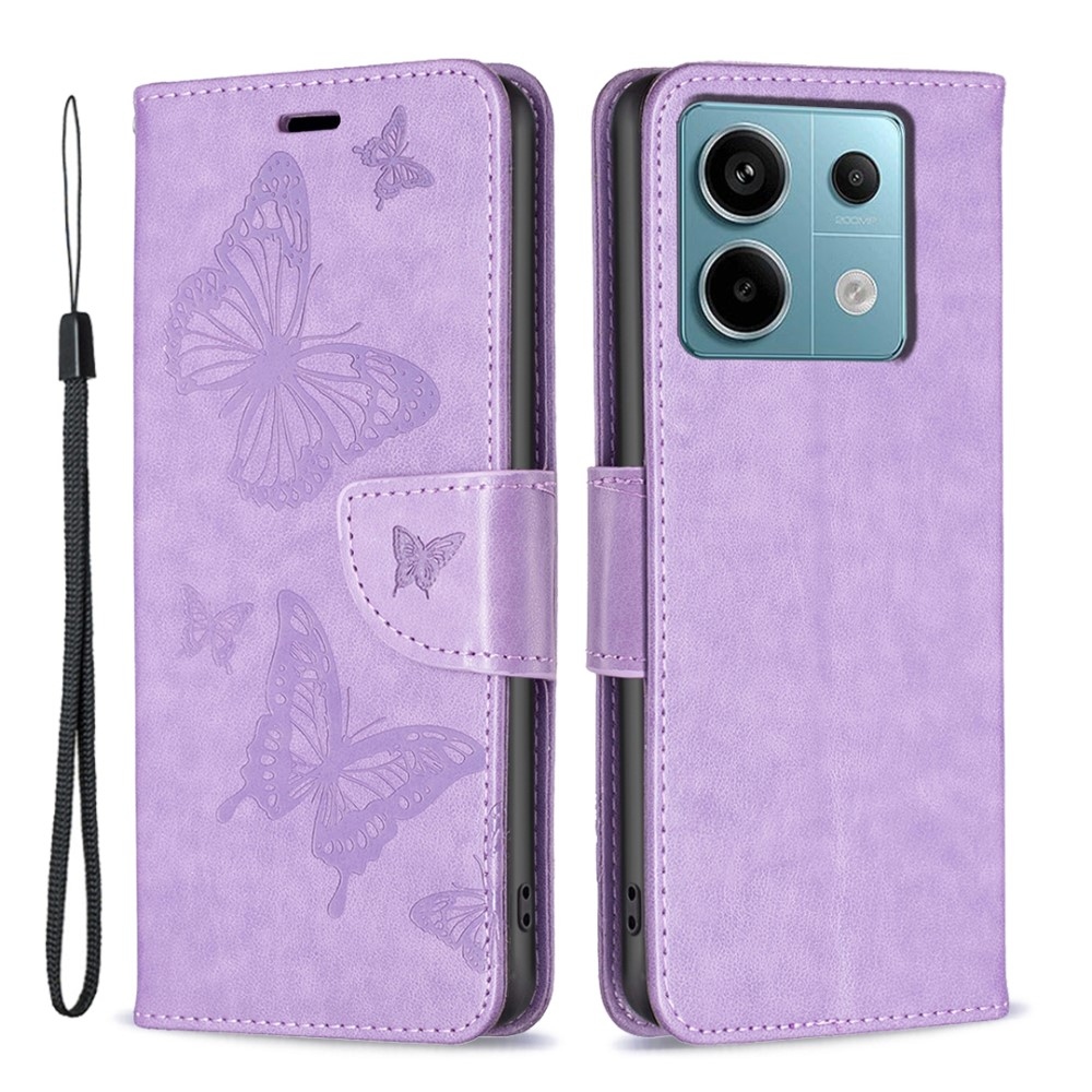 Butterfly knížkové pouzdro na Xiaomi Redmi Note 13 Pro 5G/Poco X6 5G - světlefialové