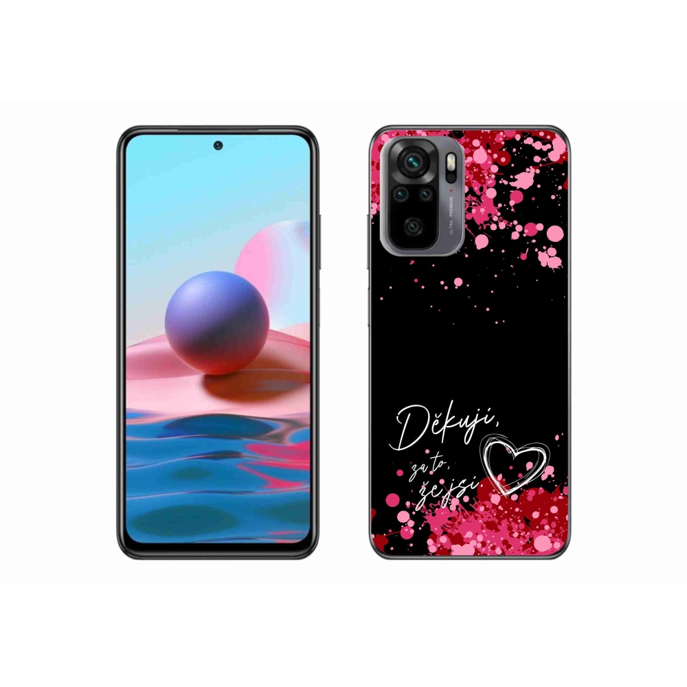 Gelový kryt mmCase na Xiaomi Redmi Note 10 4G - zamilovaný text 2 černé pozadí