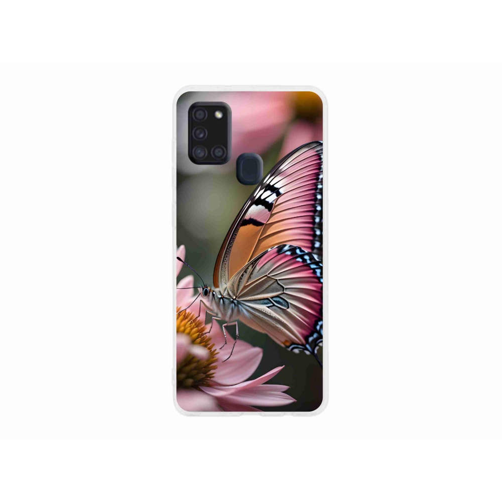Gelový kryt mmCase na Samsung Galaxy A21s - barevný motýl