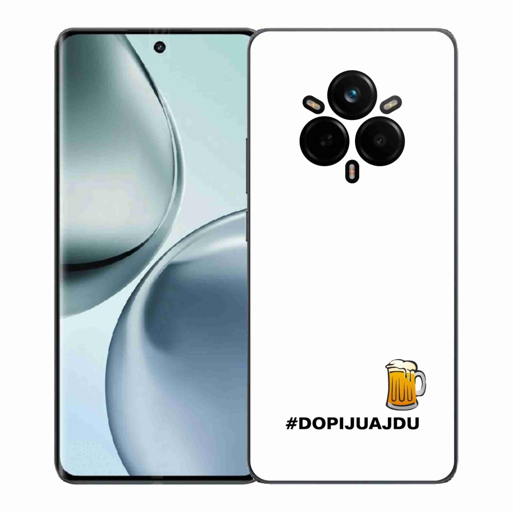 Gelový kryt mmCase na Realme 14 Pro+ 5G - pivní motiv 1 bílé pozadí