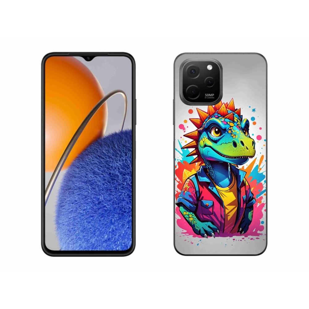 Gelový kryt mmCase na Huawei Nova Y61 - barevný dinosaurus