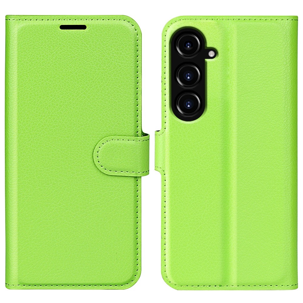 Litchi knížkové pouzdro na Samsung Galaxy S23 FE - zelené