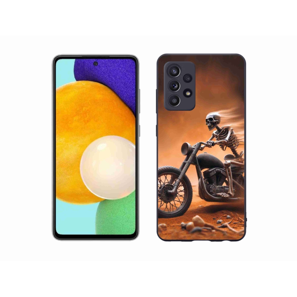 Gelový kryt mmCase na Samsung Galaxy A52s 5G - kostra na motorce