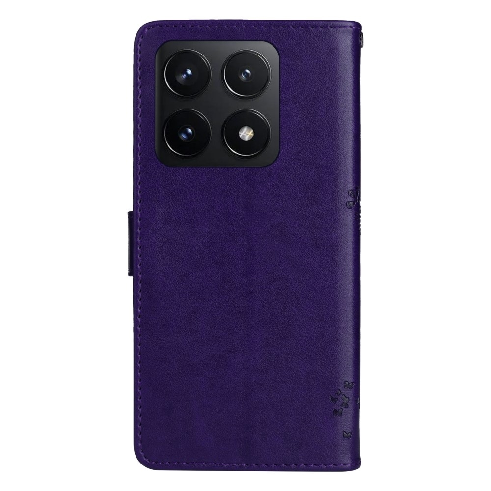 Trees knížkové pouzdro na Xiaomi 14T - tmavěfialové