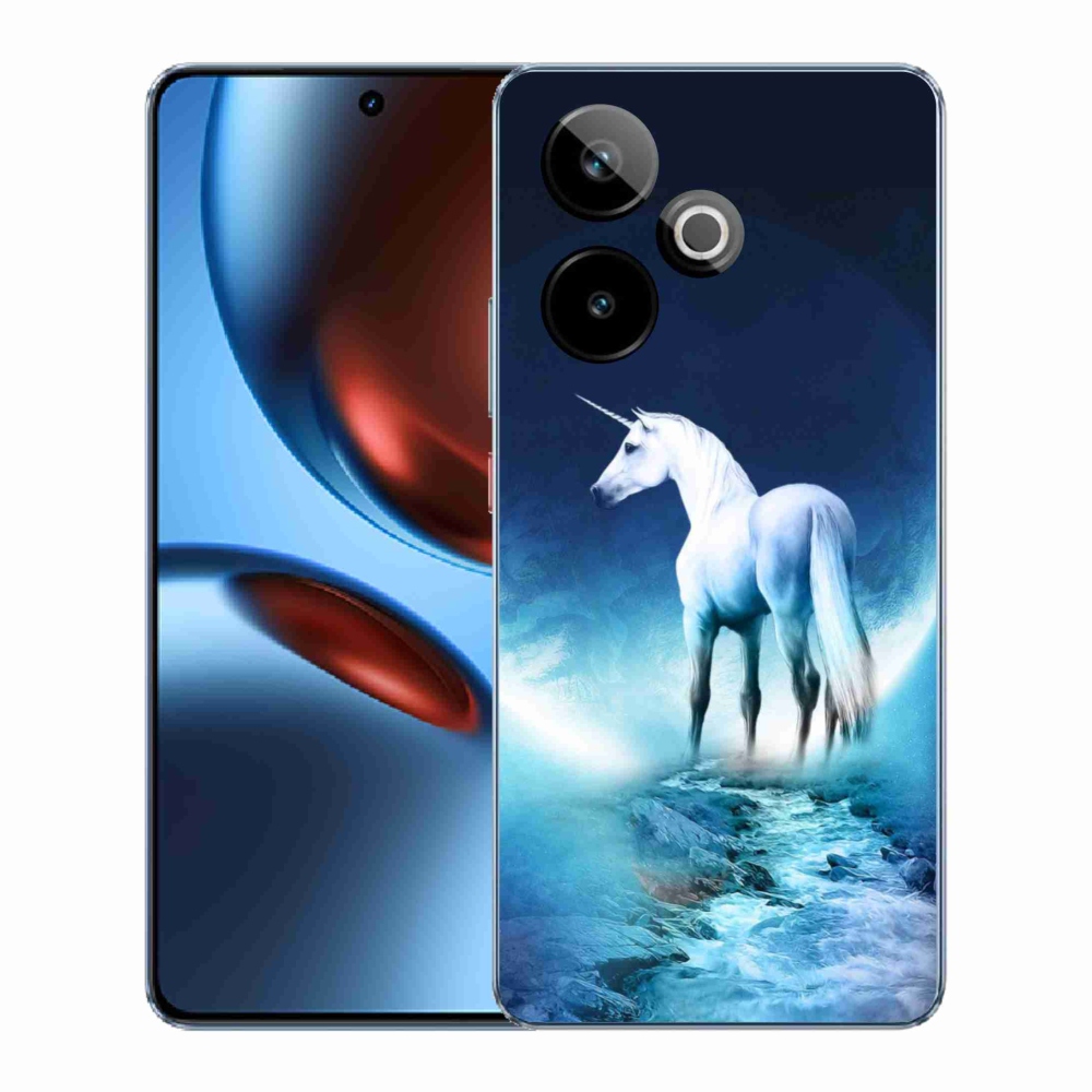 Gelový kryt mmCase na Realme GT 7 5G/GT 7T 5G - bílý jednorožec