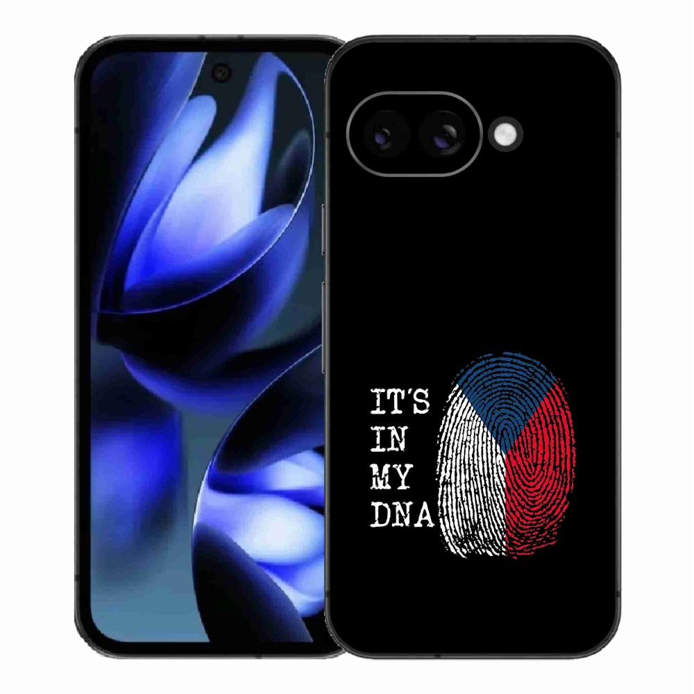 Gelový kryt mmCase na Google Pixel 9a - vlajka otisk prstu černé pozadí