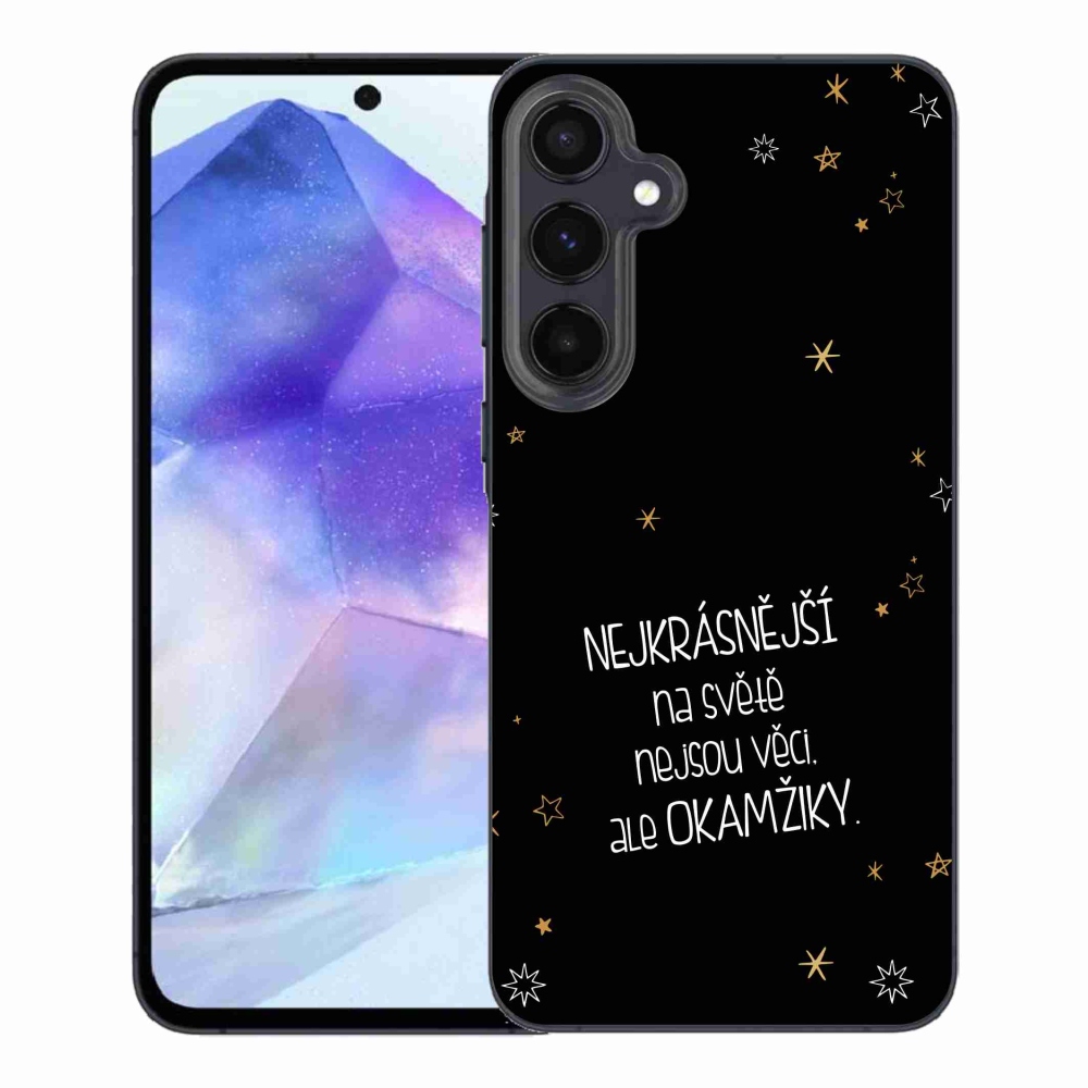 Gelový kryt mmCase na Samsung Galaxy A55 5G - citát 4 černé pozadí