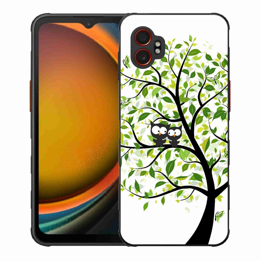 Gelový kryt mmCase na Samsung Galaxy Xcover 7 Pro - sovičky na stromě