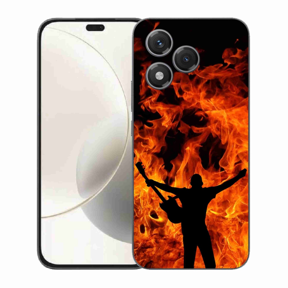 Gelový kryt mmCase na Honor 400 Lite - muzikant a oheň
