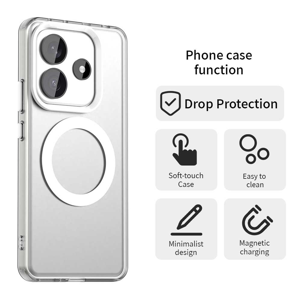 Candy gelový obal s MagSafe na Xiaomi Redmi Note 14 5G - bílý