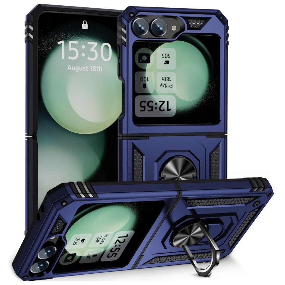 Ring odolný kryt na Samsung Galaxy Z Flip6 5G - modrý