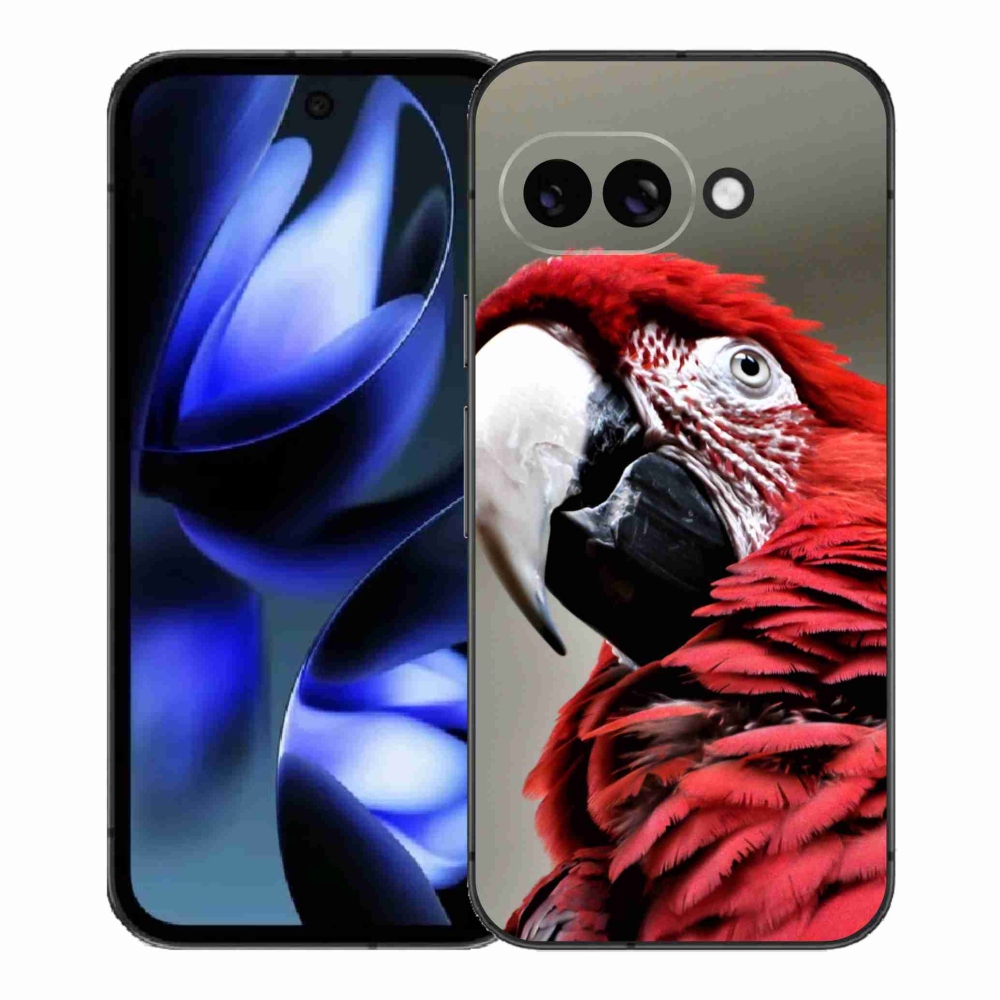 Gelový kryt mmCase na Google Pixel 9a - papoušek ara červený