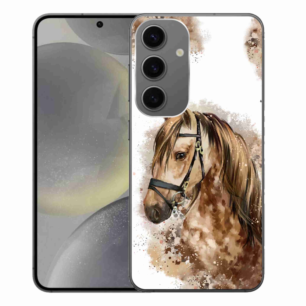 Gelový kryt mmCase na Samsung Galaxy S24+ - hnědý kreslený kůň