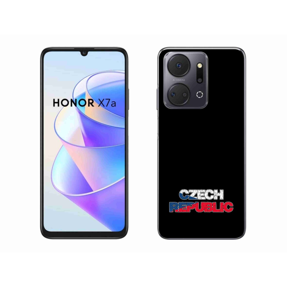 Gelový kryt mmCase na Honor X7a - Czech Republic černé pozadí