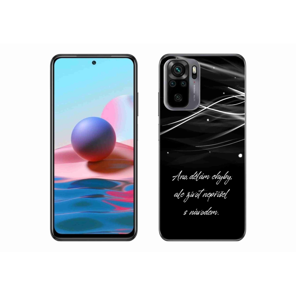 Gelový kryt mmCase na Xiaomi Redmi Note 10 4G - citát černé pozadí