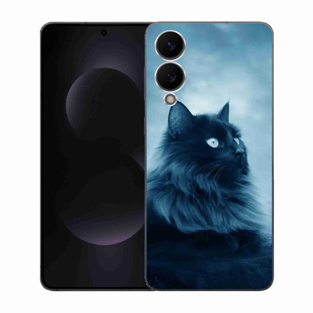 Gelový kryt mmCase na Samsung Galaxy S25 Edge - černá kočka 1